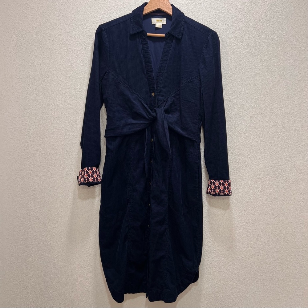 Maeve by Anthropology Blue Corduroy Winchester Dress Size 6 - Picture 2 of 11